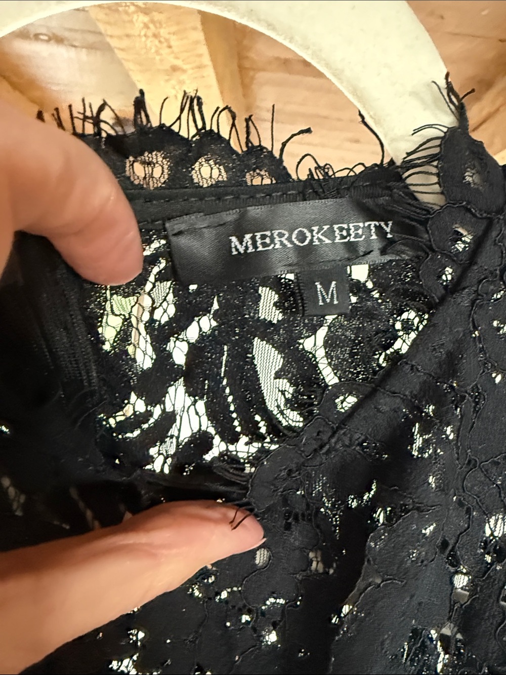 Black Lace Midi Dress with Cap Sleeves - Picture 2 of 4